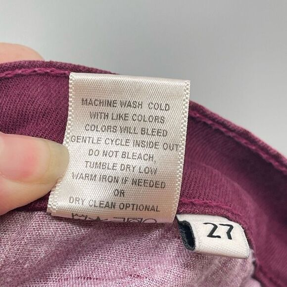 Flying Monkey Womens Skinny Pants Stretch Zip Hem Pockets Purple Size 27 - Picture 10 of 12